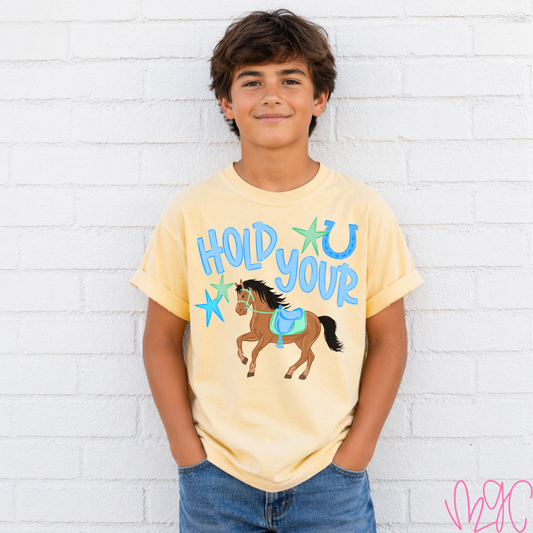 Hold Your Horses (Blue) Tee