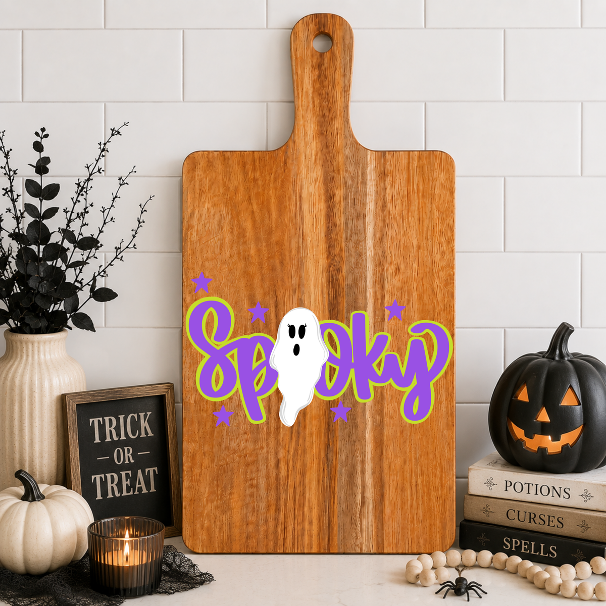 Purple Spooky Cutting Board