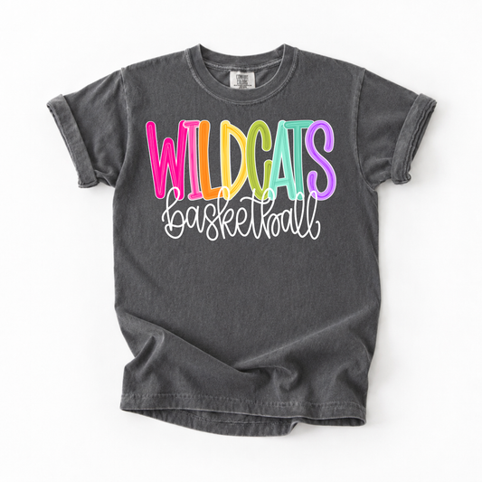 Color Pop-Wildcats Baskeball Tee