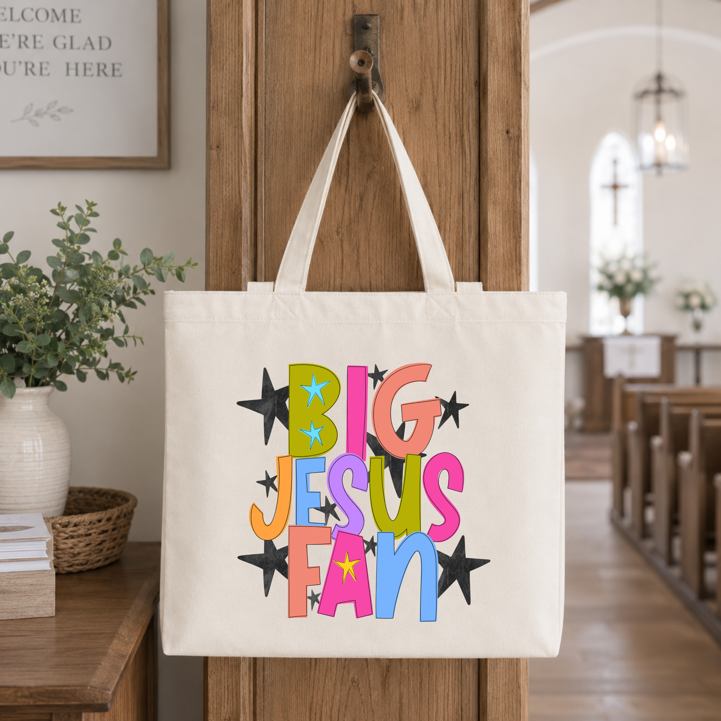 Big Jesus Fan Tote Bag