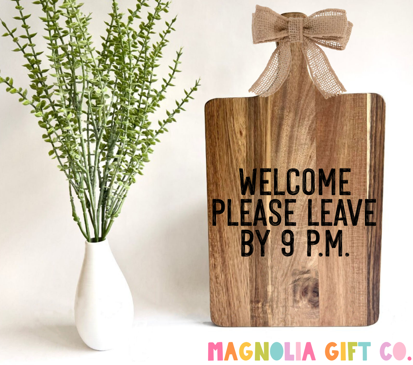 Leave By 9 Cutting Board