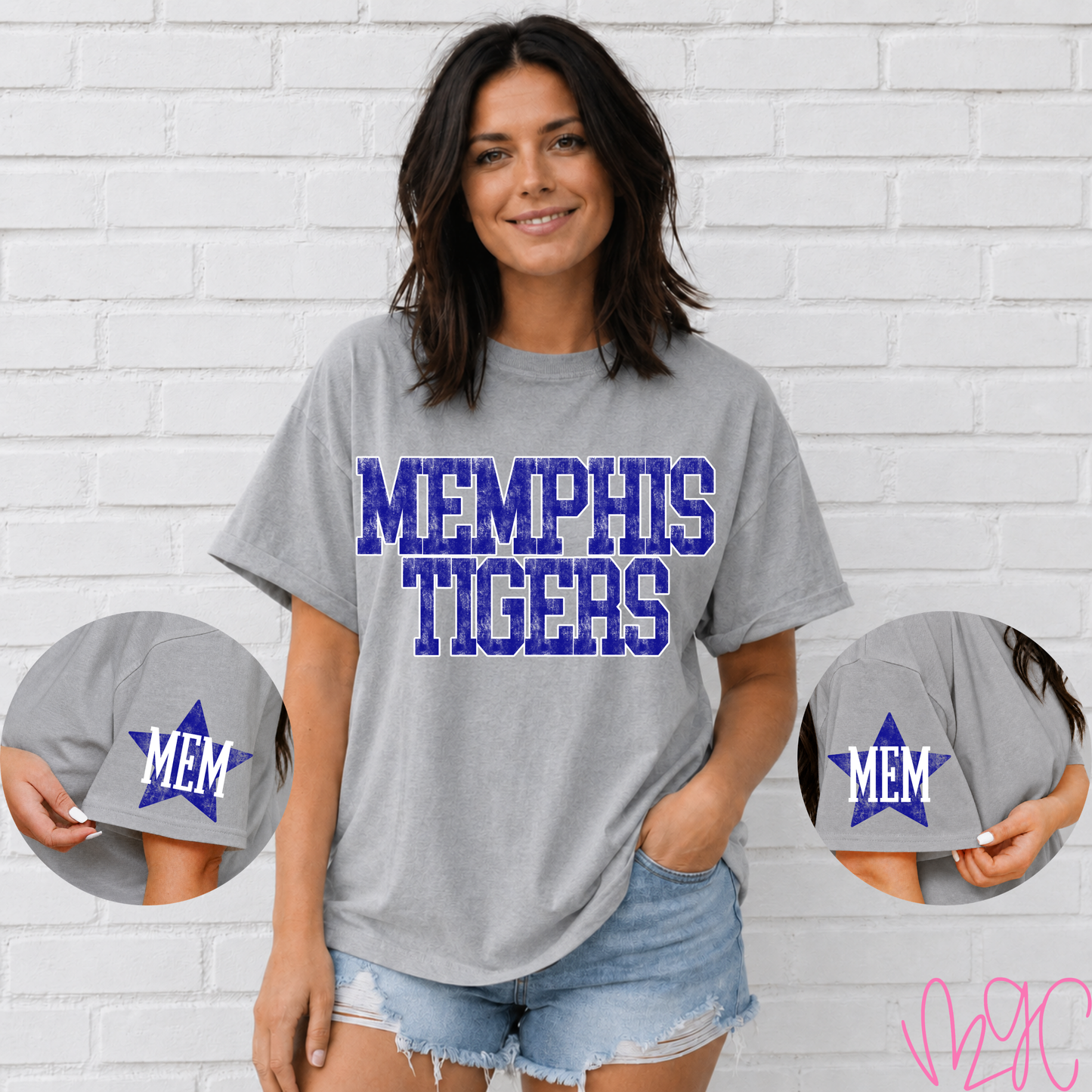 Distressed Memphis (Royal) Tee