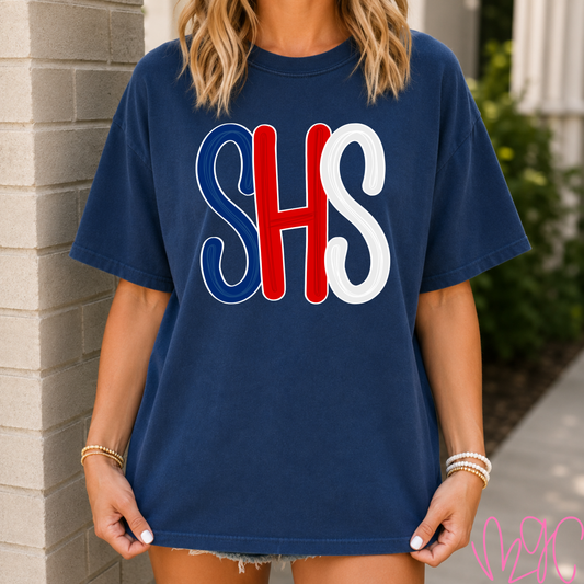 Bubble SHS (Navy+Red) Tee