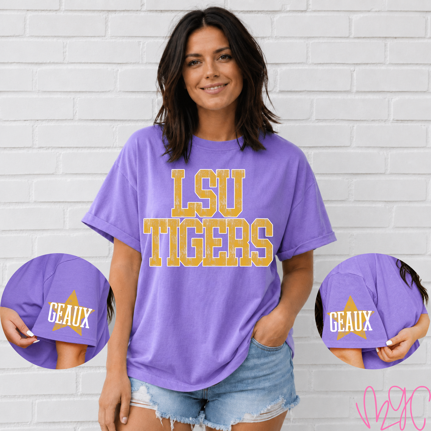 Distressed LSU (Gold) Tee