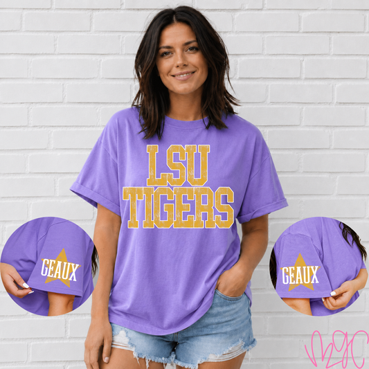 Distressed LSU (Gold) Tee