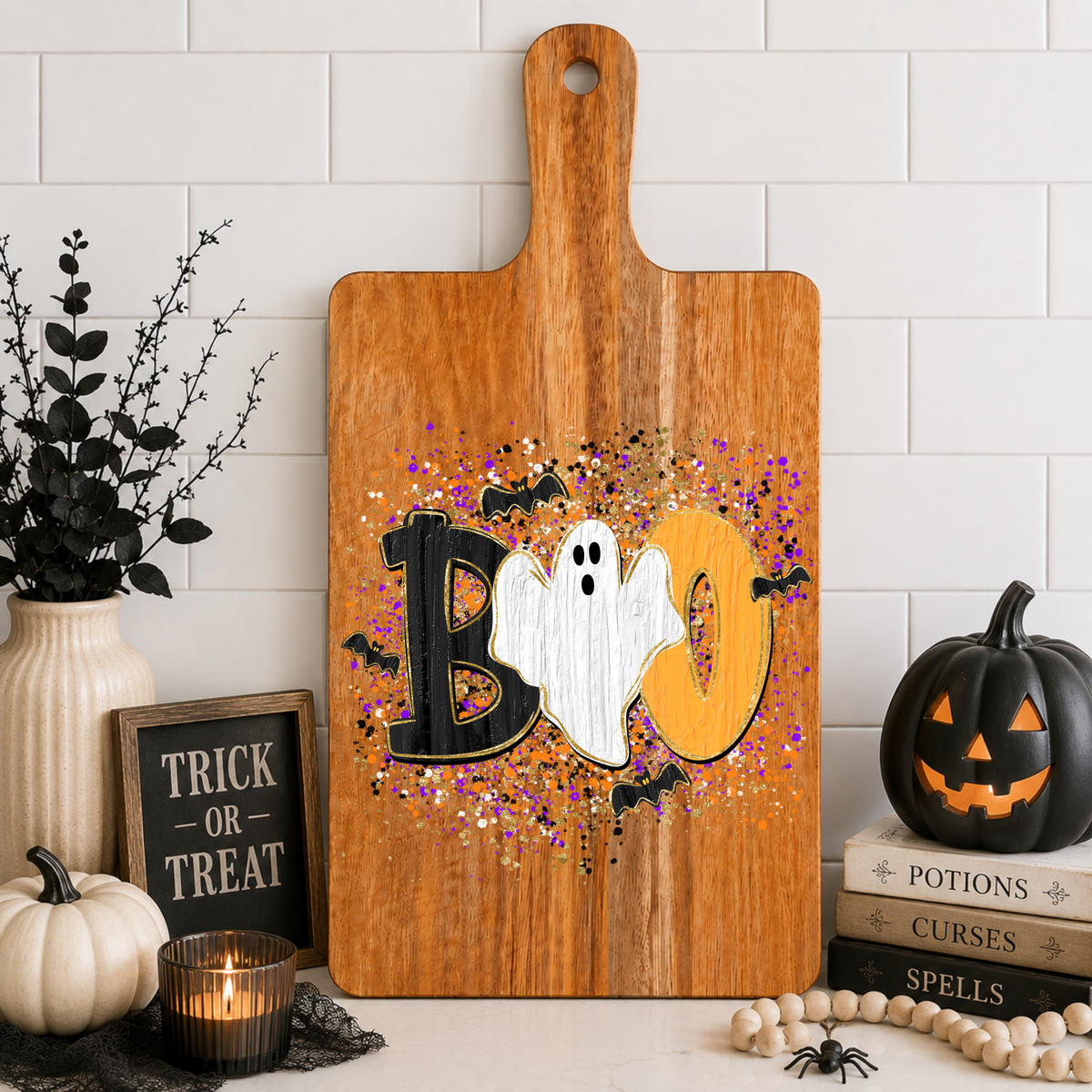 Confetti Boo Cutting Board
