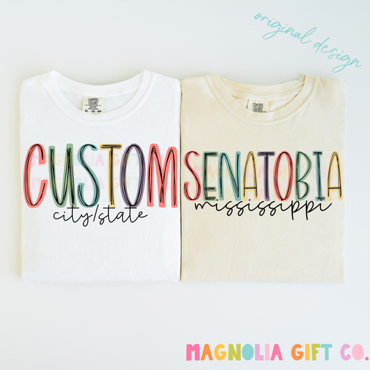 Muted City + State Tee