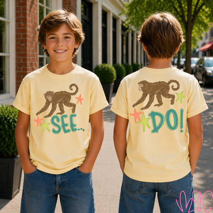 Monkey See (Teal) Tee