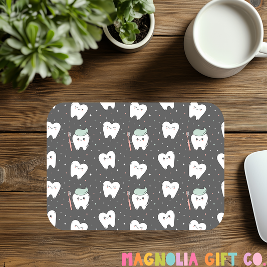 Gray Repeat Teeth Mousepad