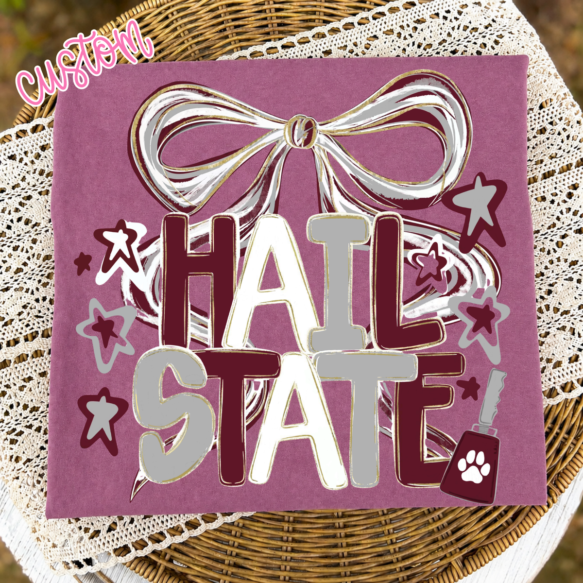 Preppy Bow-Hail State Tee