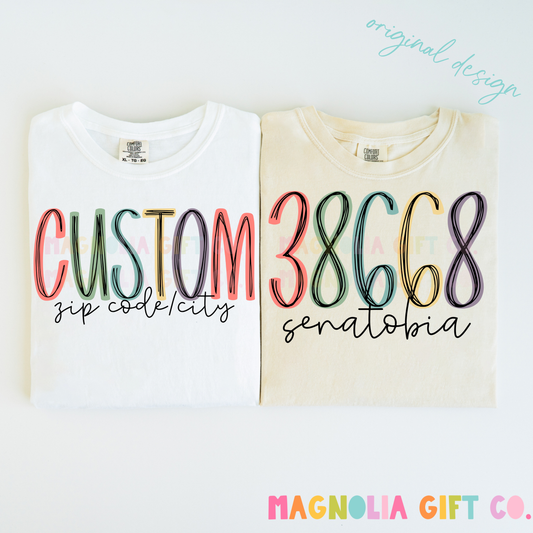 Muted Zip + City Tee