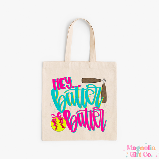 Hey Batter Batter-Softball Tote Bag