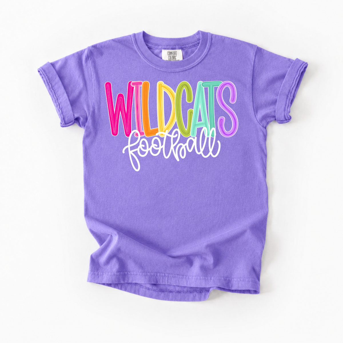 Color Pop-Wildcats Football Tee