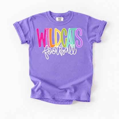 Color Pop-Wildcats Football Tee