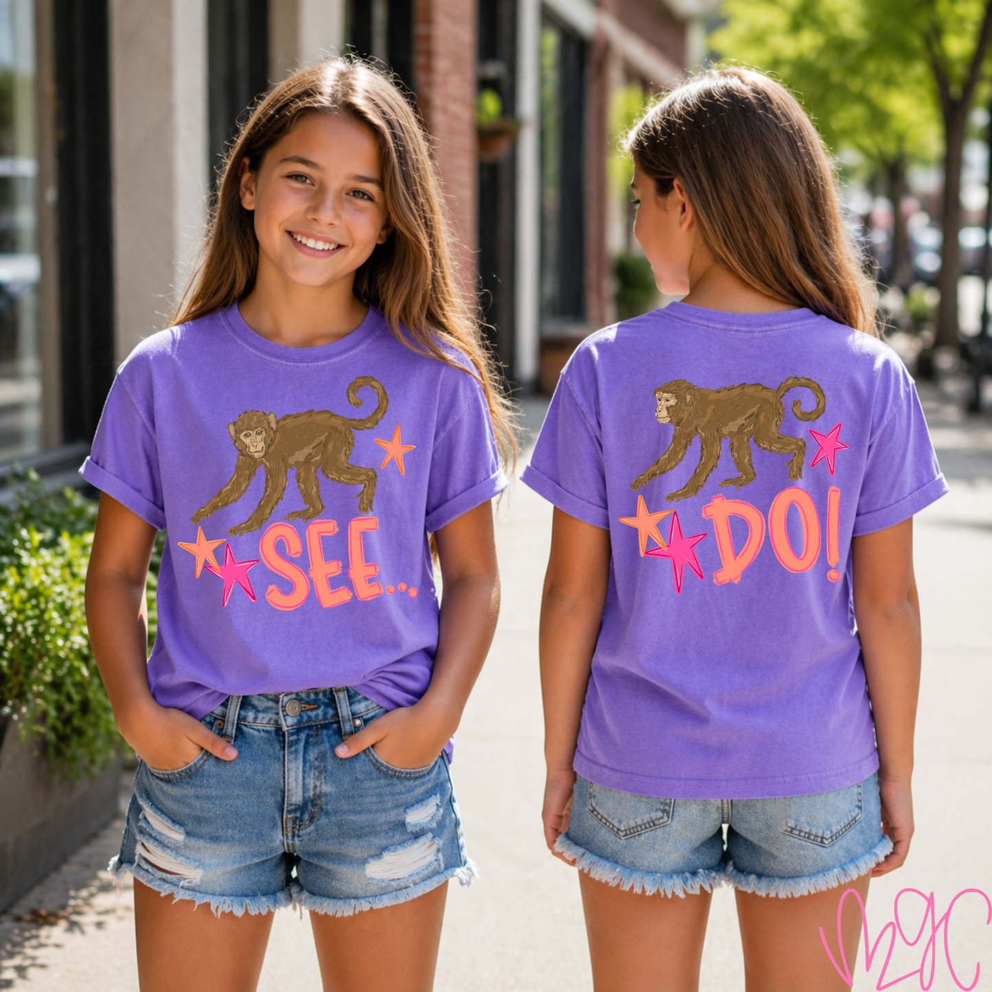 Monkey See (Coral) Tee