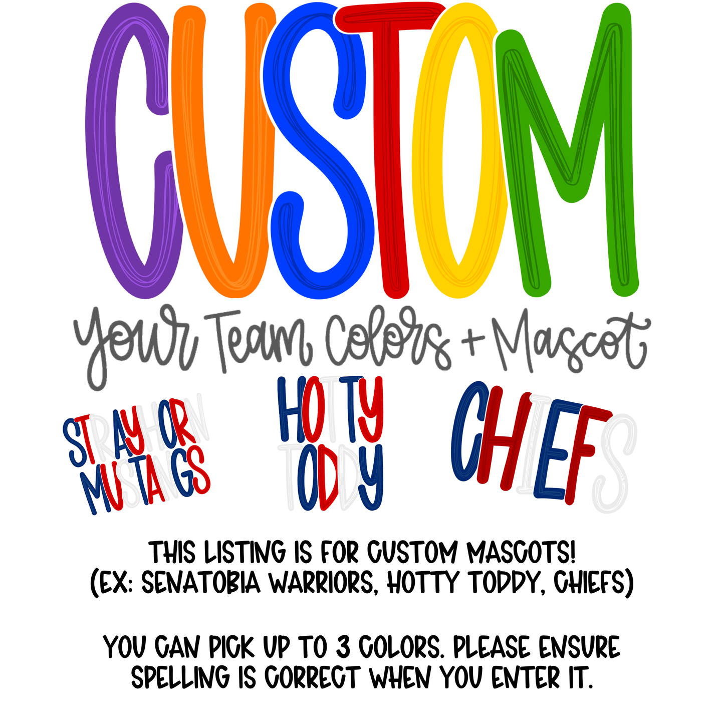 Custom Bubble School+Mascot Tee