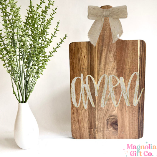 Gold Brushed Amen Cutting Board