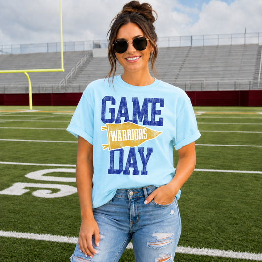 Distressed Game Day-Warriors Tee