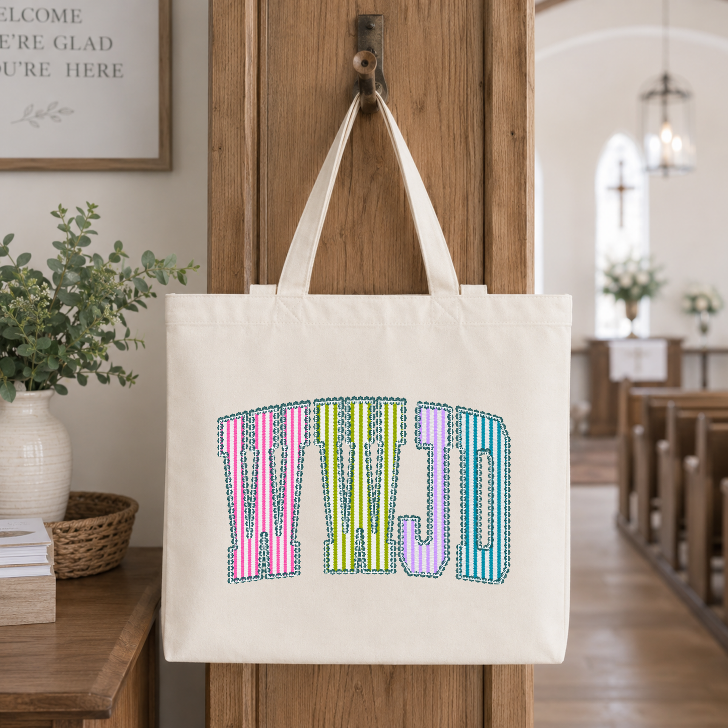 Seersucker WWJD Tote Bag