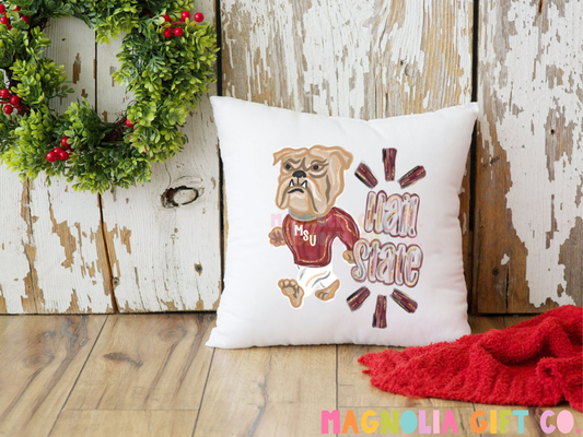 Brushed Hail State Throw Pillow