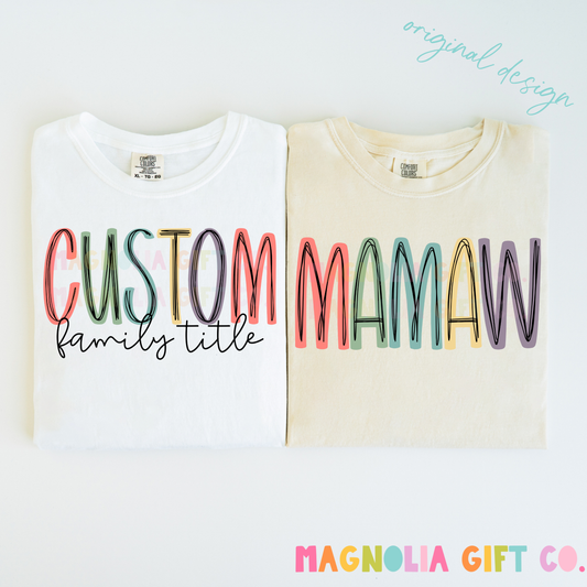 Muted Family Title Tee