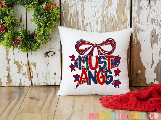 Preppy Mustangs Throw Pillow