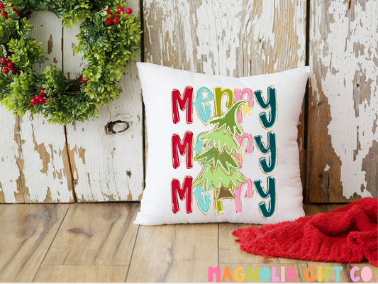 Merry Tree Throw Pillow