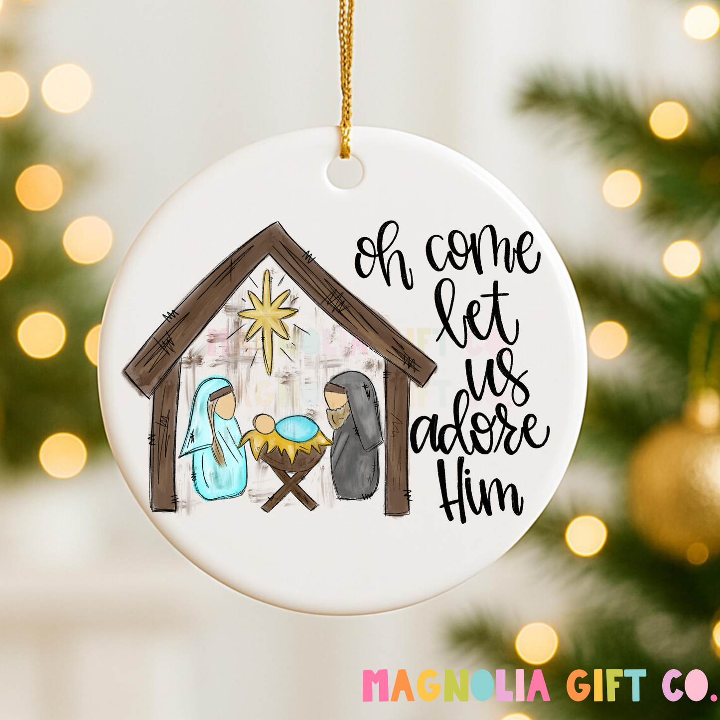 Adore Him Manger Ornament