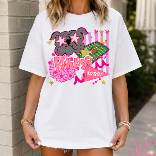 Preppy Bulldogs Doodle Tee
