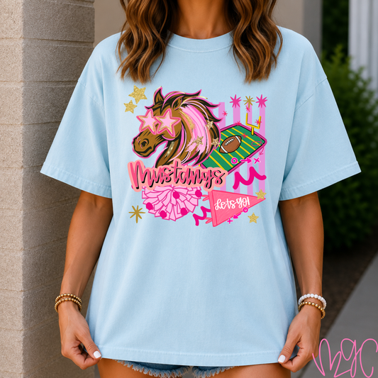 Preppy Mustangs Doodle Tee