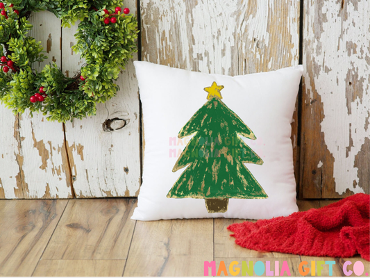 Painted Tree Throw Pillow