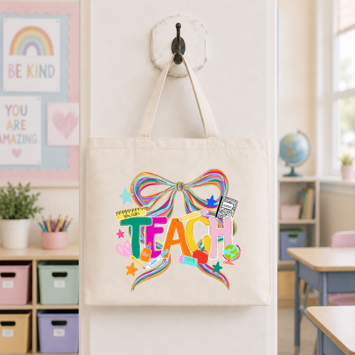 Preppy Teach Tote Bag