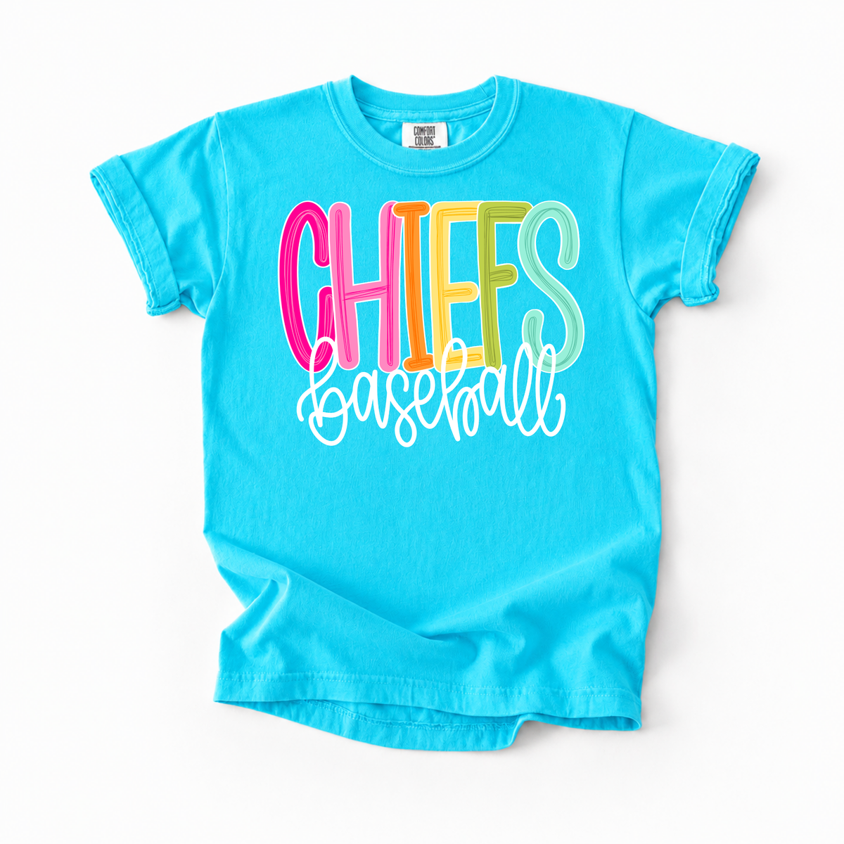 Color Pop-Chiefs Baseball Tee