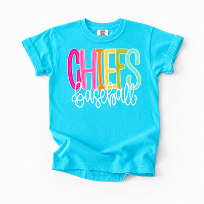 Color Pop-Chiefs Baseball Tee