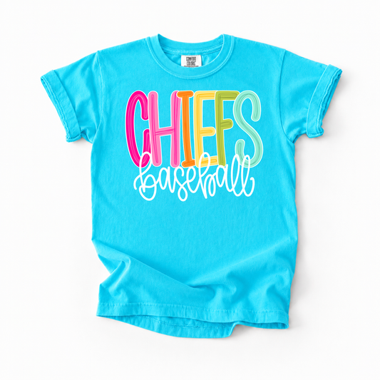 Color Pop-Chiefs Baseball Tee
