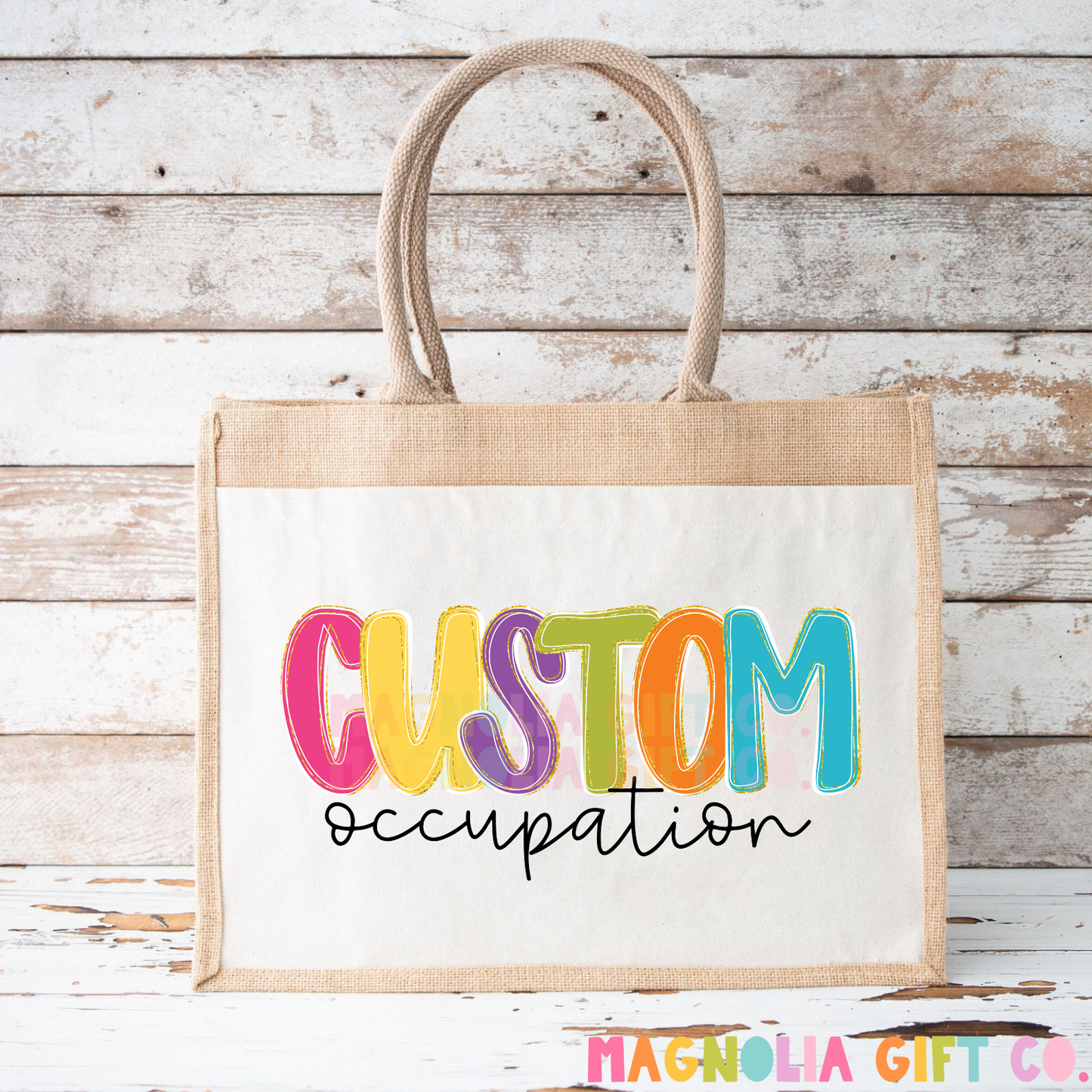Colorful Preppy Occupation Tote Bag
