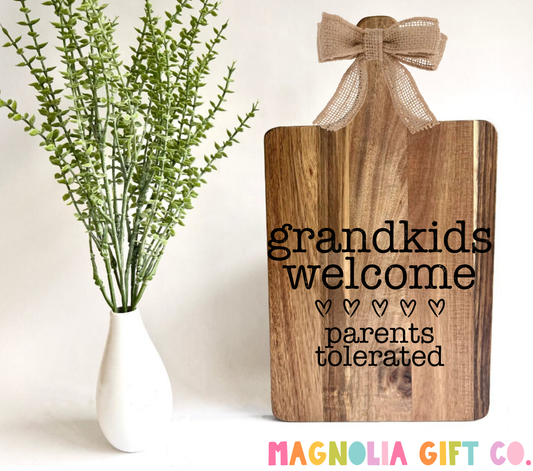 Grandkids Welcome Cutting Board
