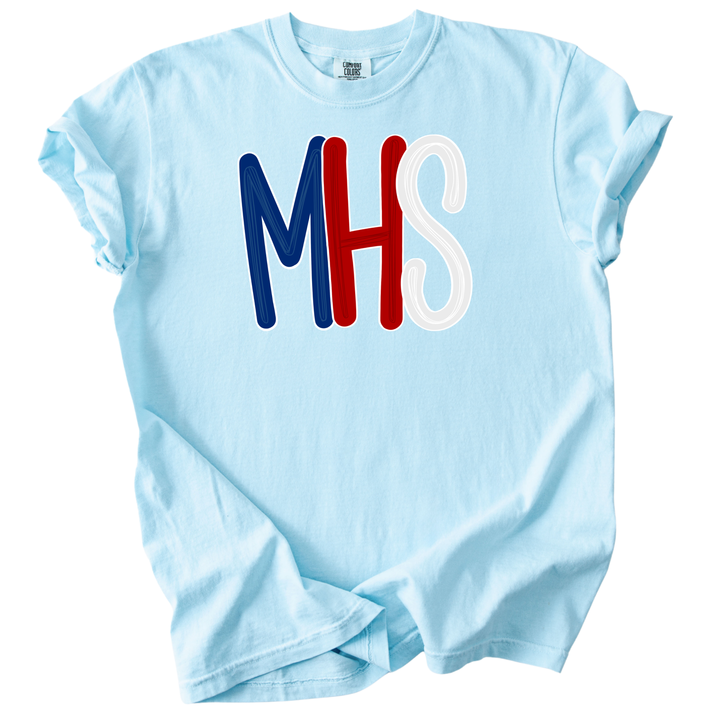 Bubble MHS (Navy+Crimson) Tee