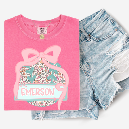 Floral Baseball Name Tee