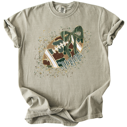Camo Confetti Bow Football-Rangers Tee