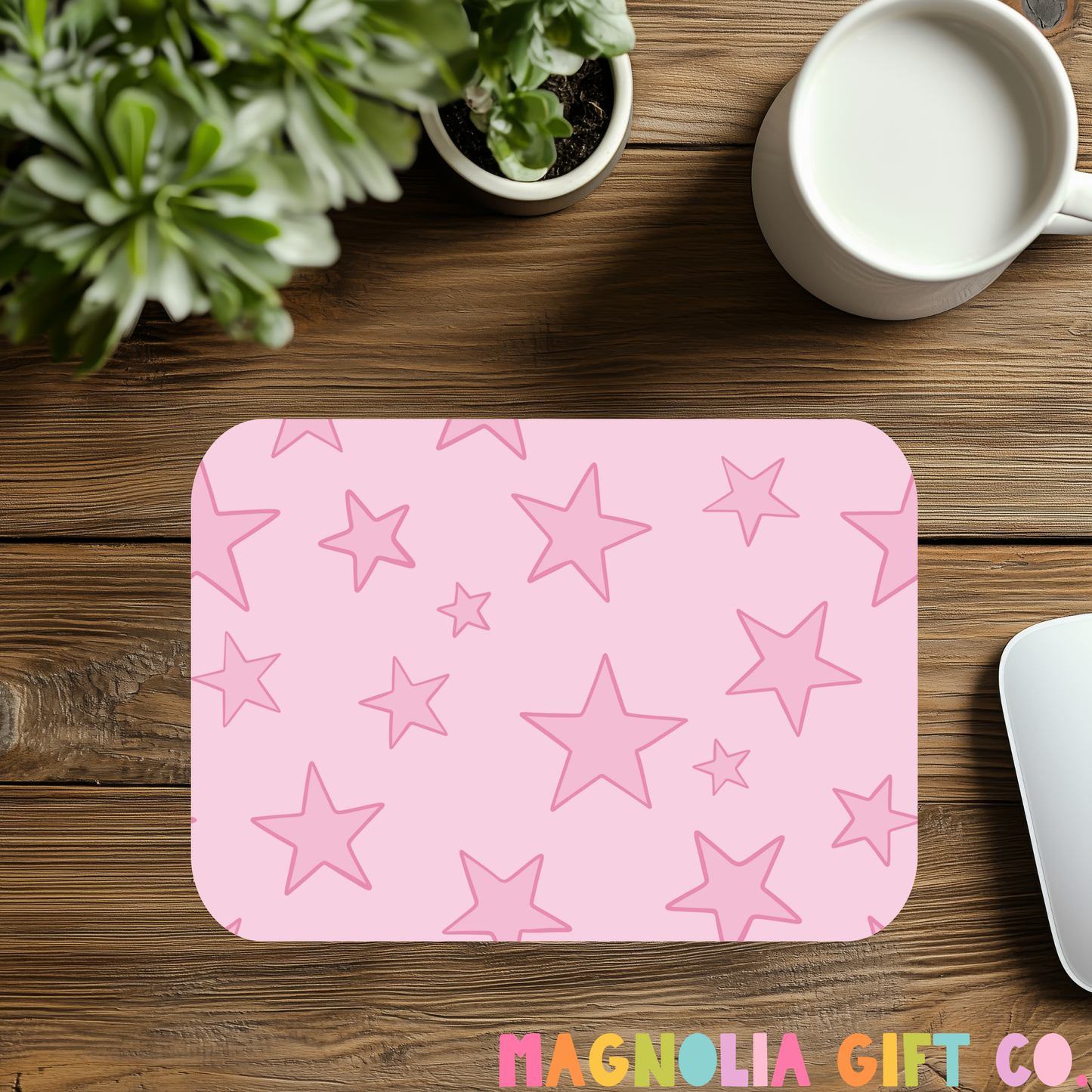 Light Pink Stars Mousepad