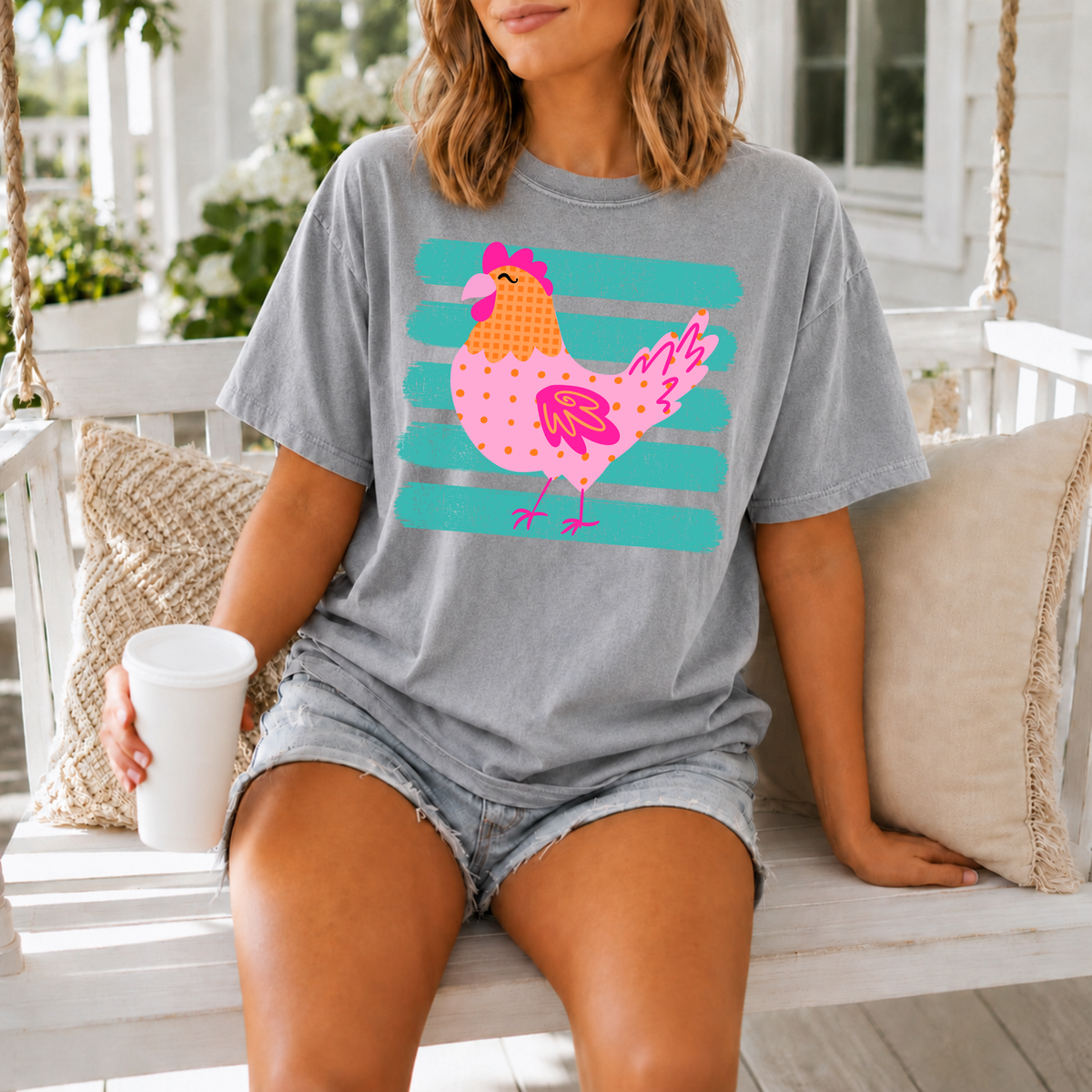 Striped Chicken Tee