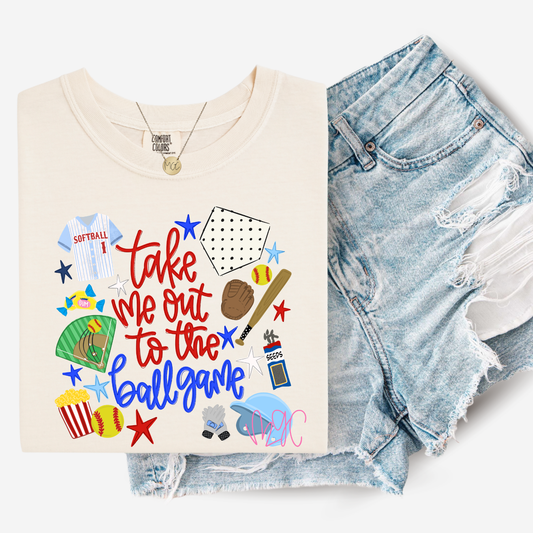 Ballgame Doodles Tee (Softball)