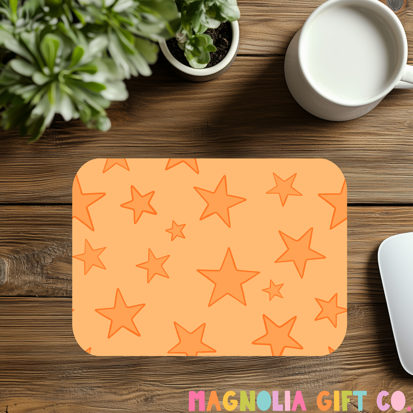 Light Orange Stars Mousepad