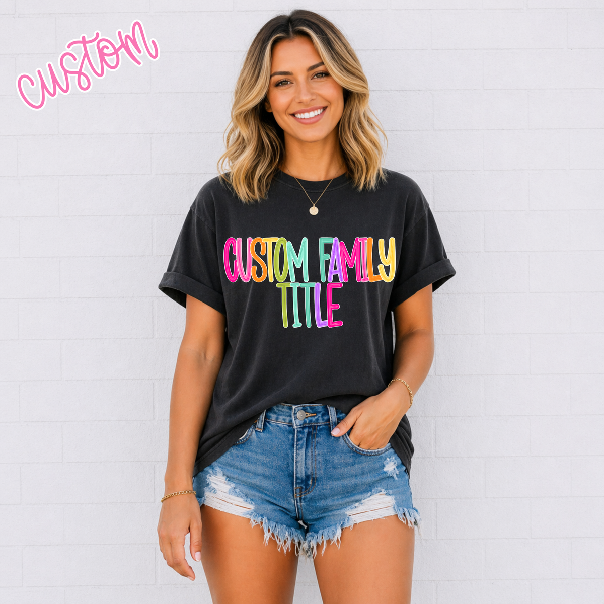 Color Pop-Custom Family Title Tee