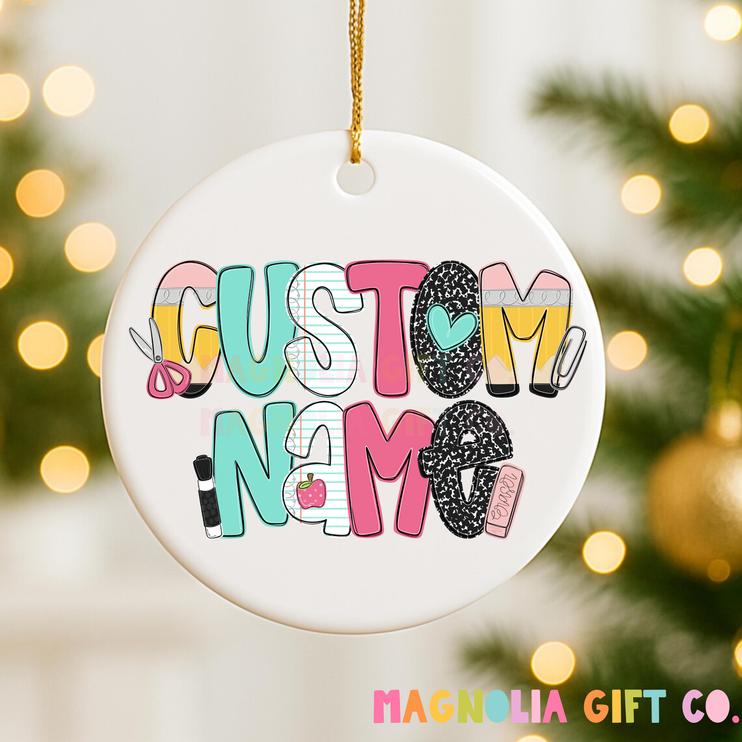 Custom Teacher Name Ornament