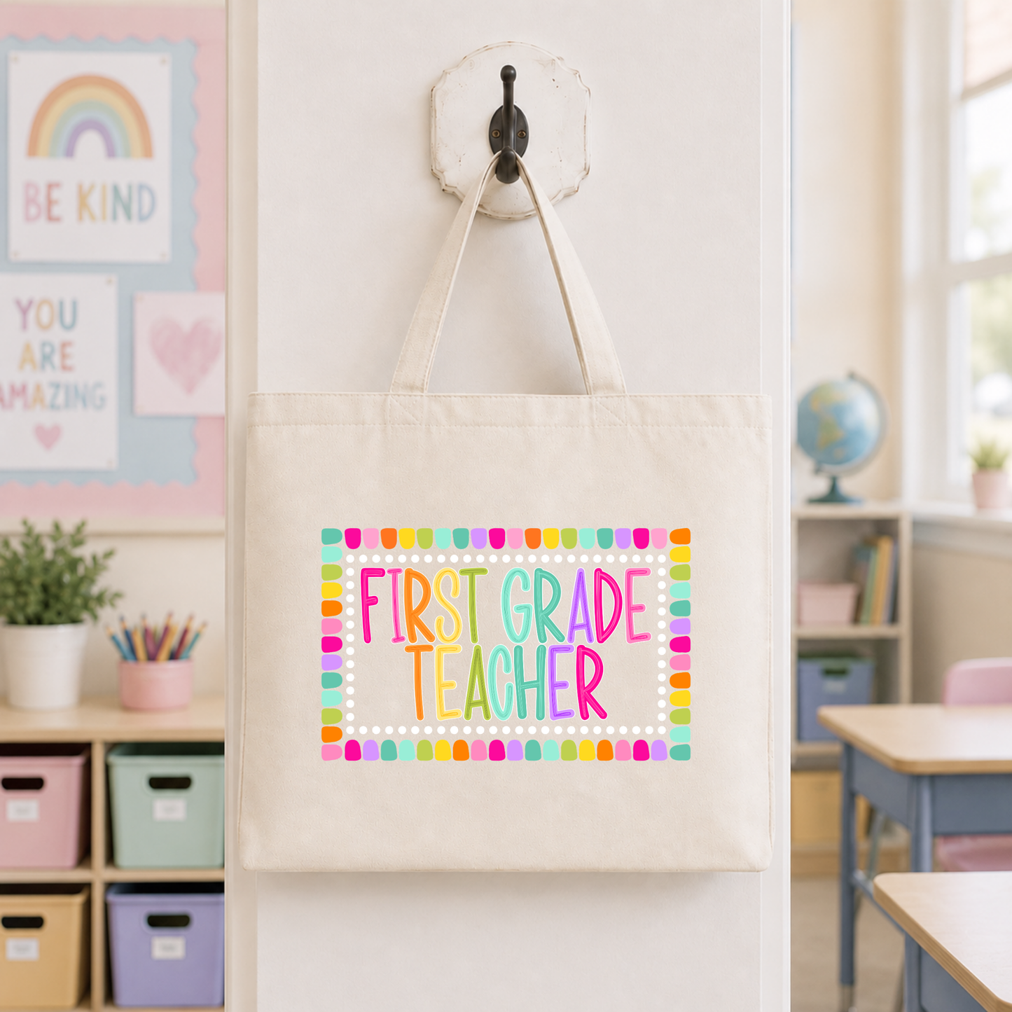 Color Pop-Custom Grade+Teacher Tote Bag