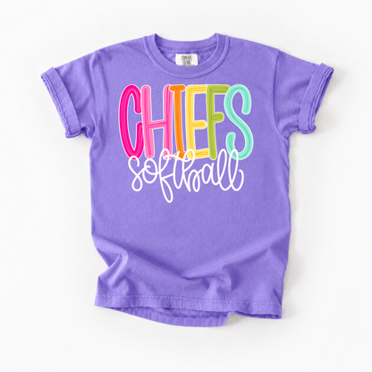 Color Pop-Chiefs Softball Tee
