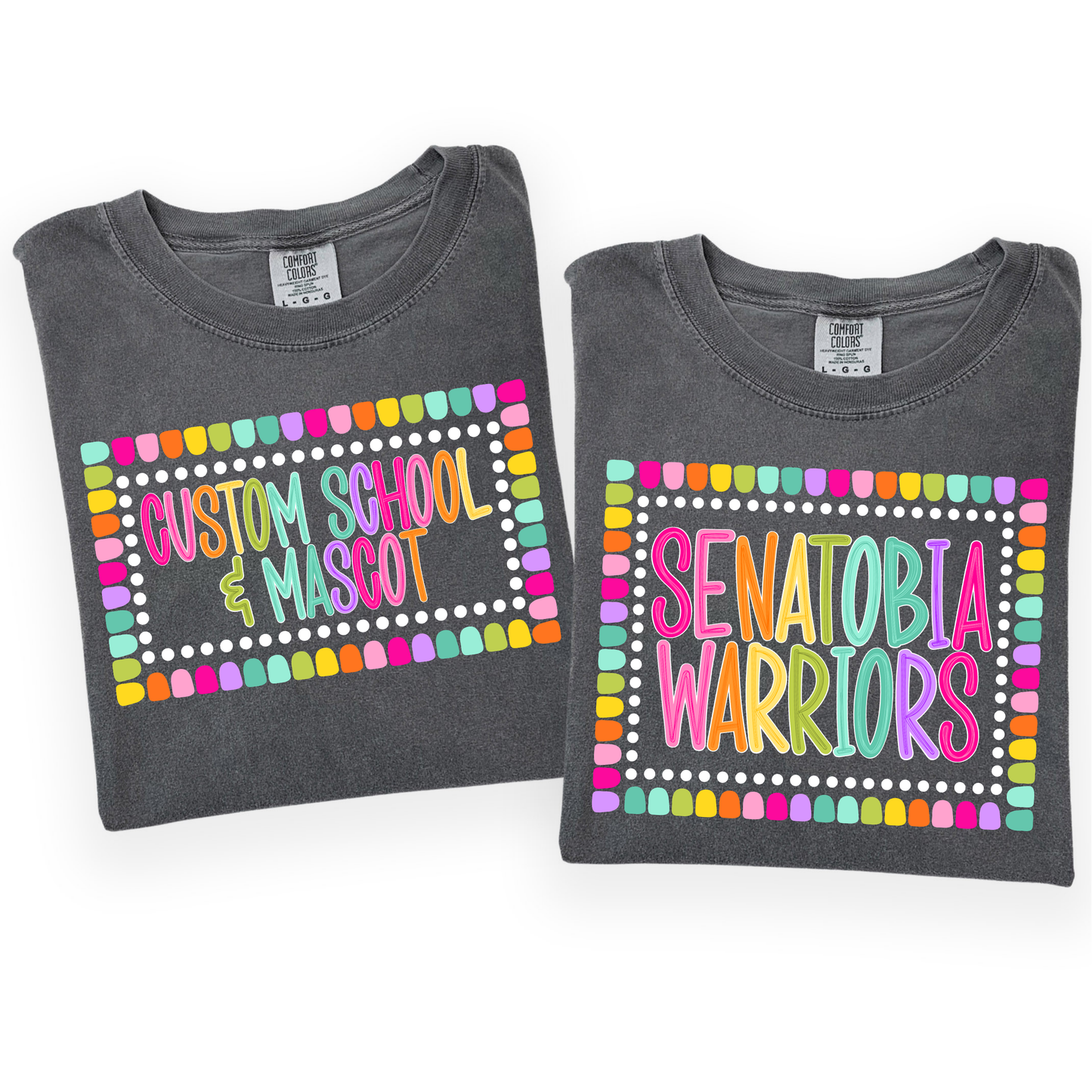 Color Pop-Custom School+Mascot Tee