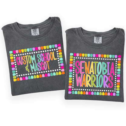 Color Pop-Custom School+Mascot Tee